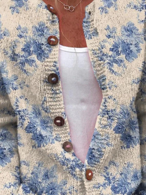 Daysie | Cardigan a Maglia Vintage Floreale