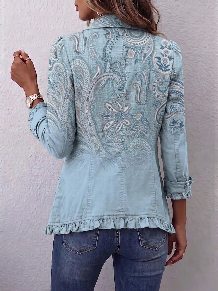 Estrella | Giacca con Volant a Stampa Paisley Vintage