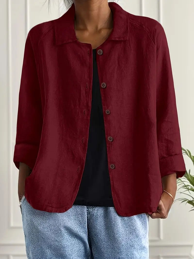 Bathilda | Blusa Aperta Rosso Vino