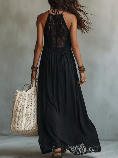 Vivienne | Abito Halter con Pannelli in Pizzo