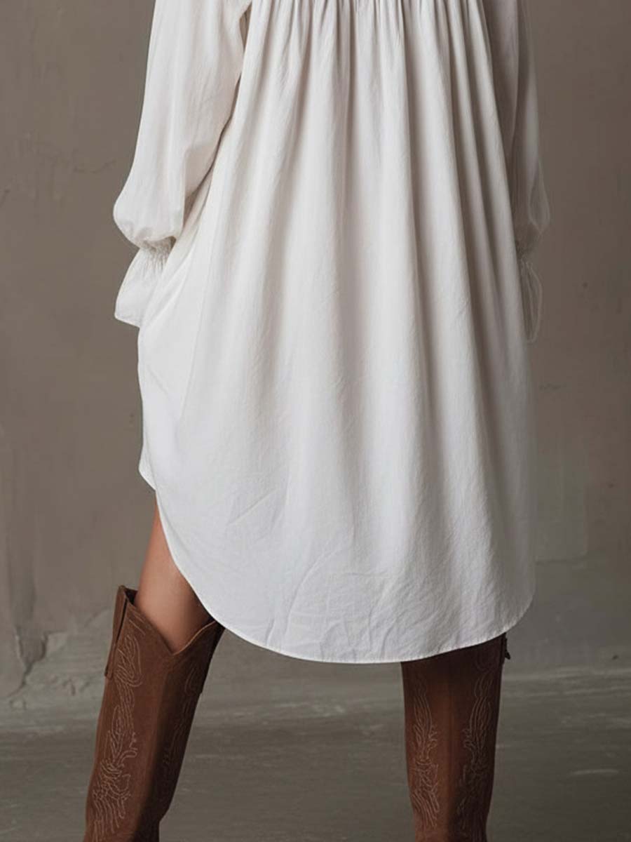 ANASTASIA | Mini Abito in Pizzo con Maniche Lunghe e Orlo Irregolare