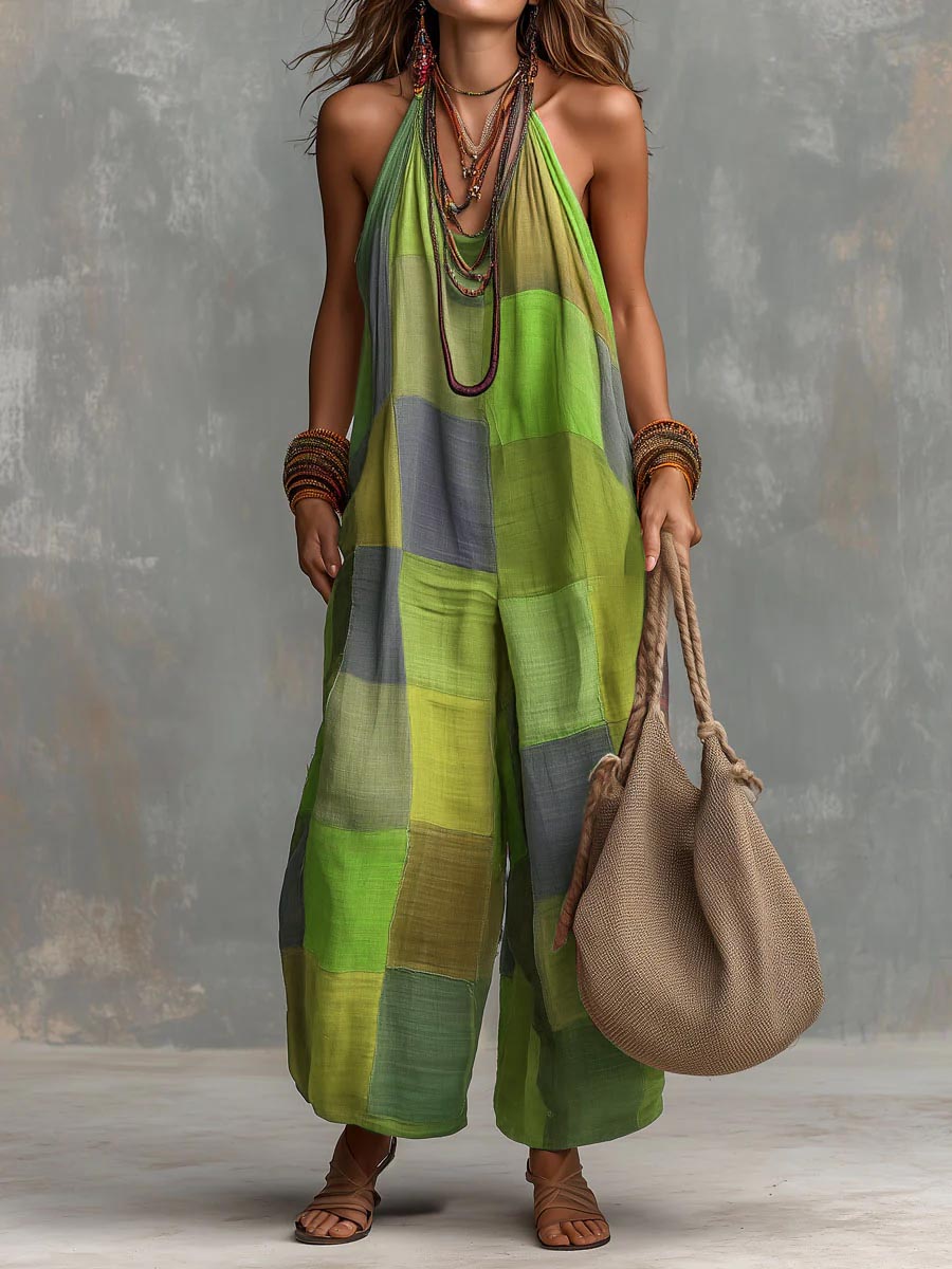Rowena | Tuta Halter Patchwork