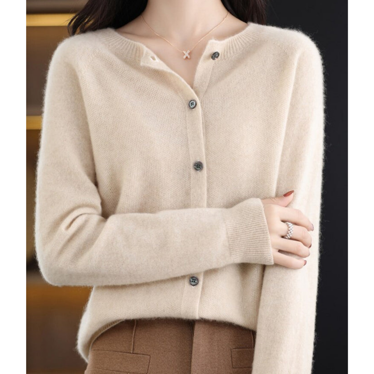 Mercy | Cardigan con Collo Rotondo