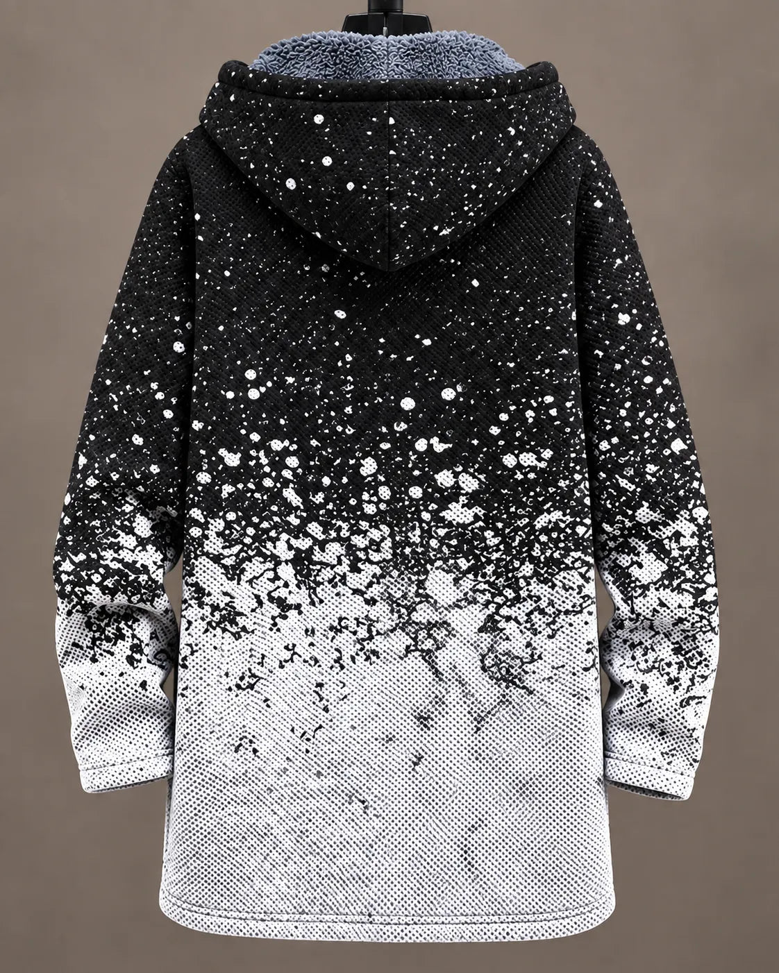 Celeste Monochrome | Giacca con Cappuccio Effetto Screziato