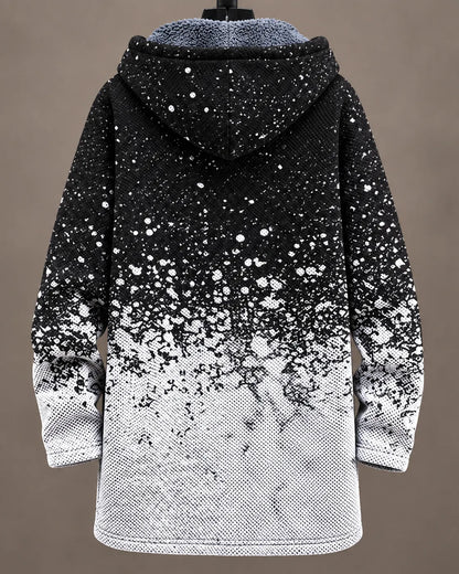 Celeste Monochrome | Giacca con Cappuccio Effetto Screziato
