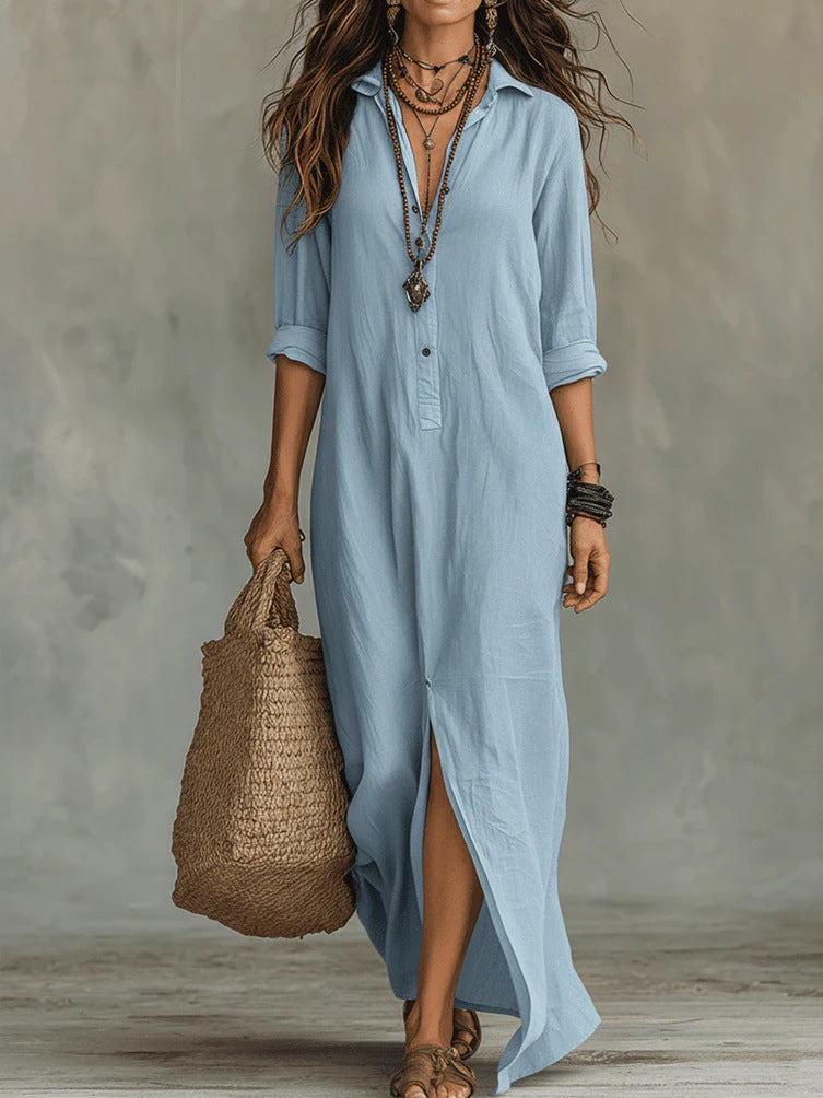 EMILIA | Abito Maxi Effortless dalla Silhouette Lusinghiera per l'Uso Quotidiano