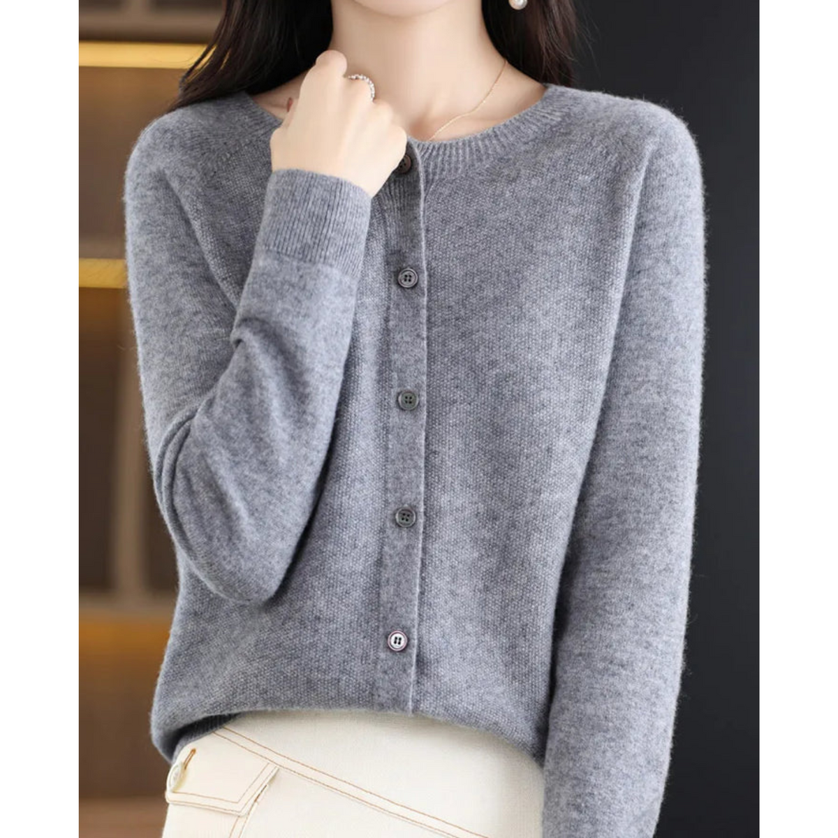 Mercy | Cardigan con Collo Rotondo