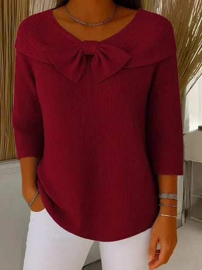 Tivella | Maglione con Fiocco e Scollo Rotondo