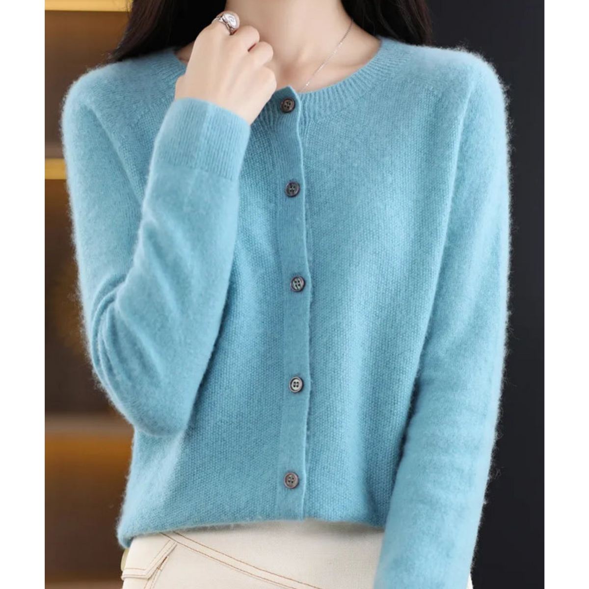 Mercy | Cardigan con Collo Rotondo