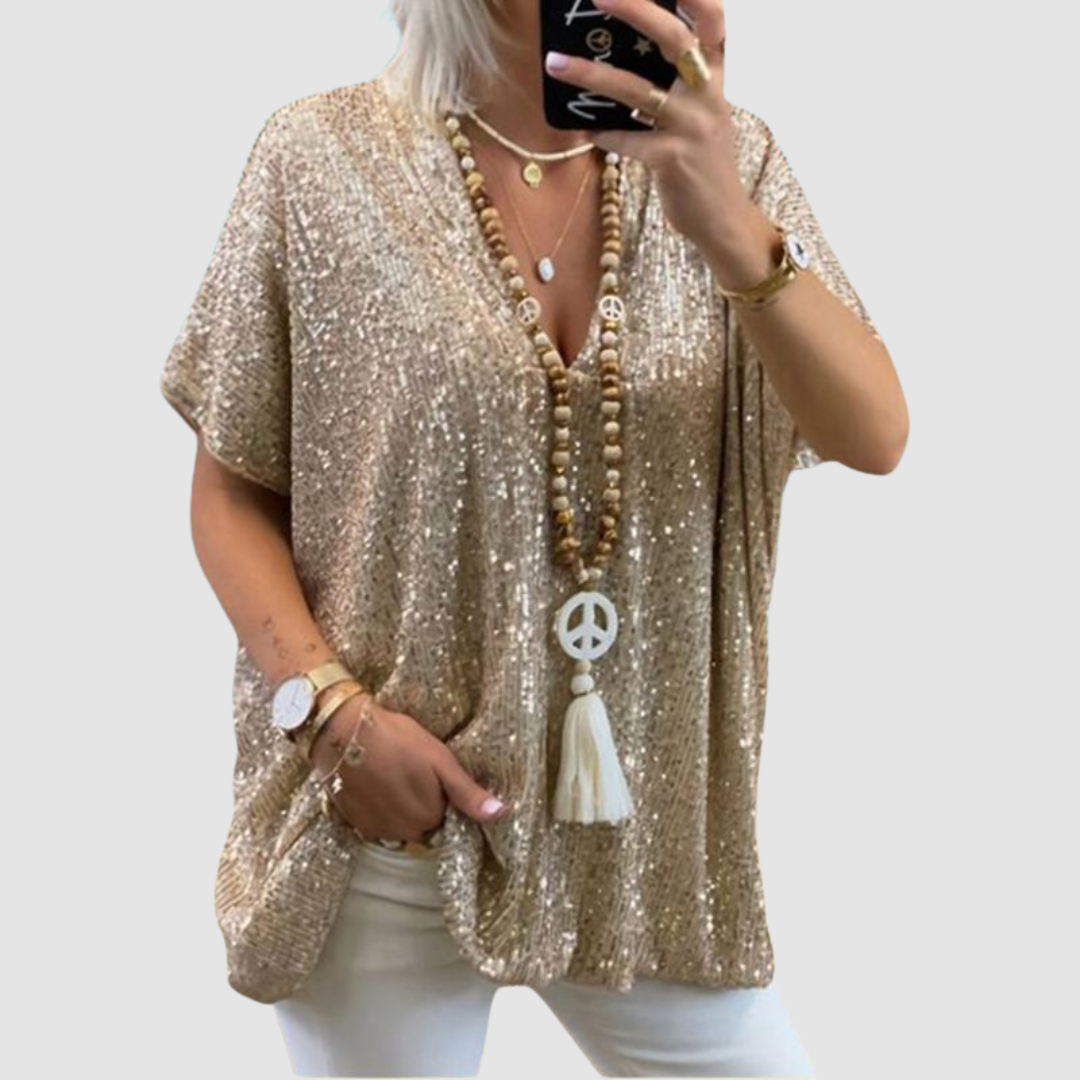 Fayne | Top con Paillettes Scollo a V