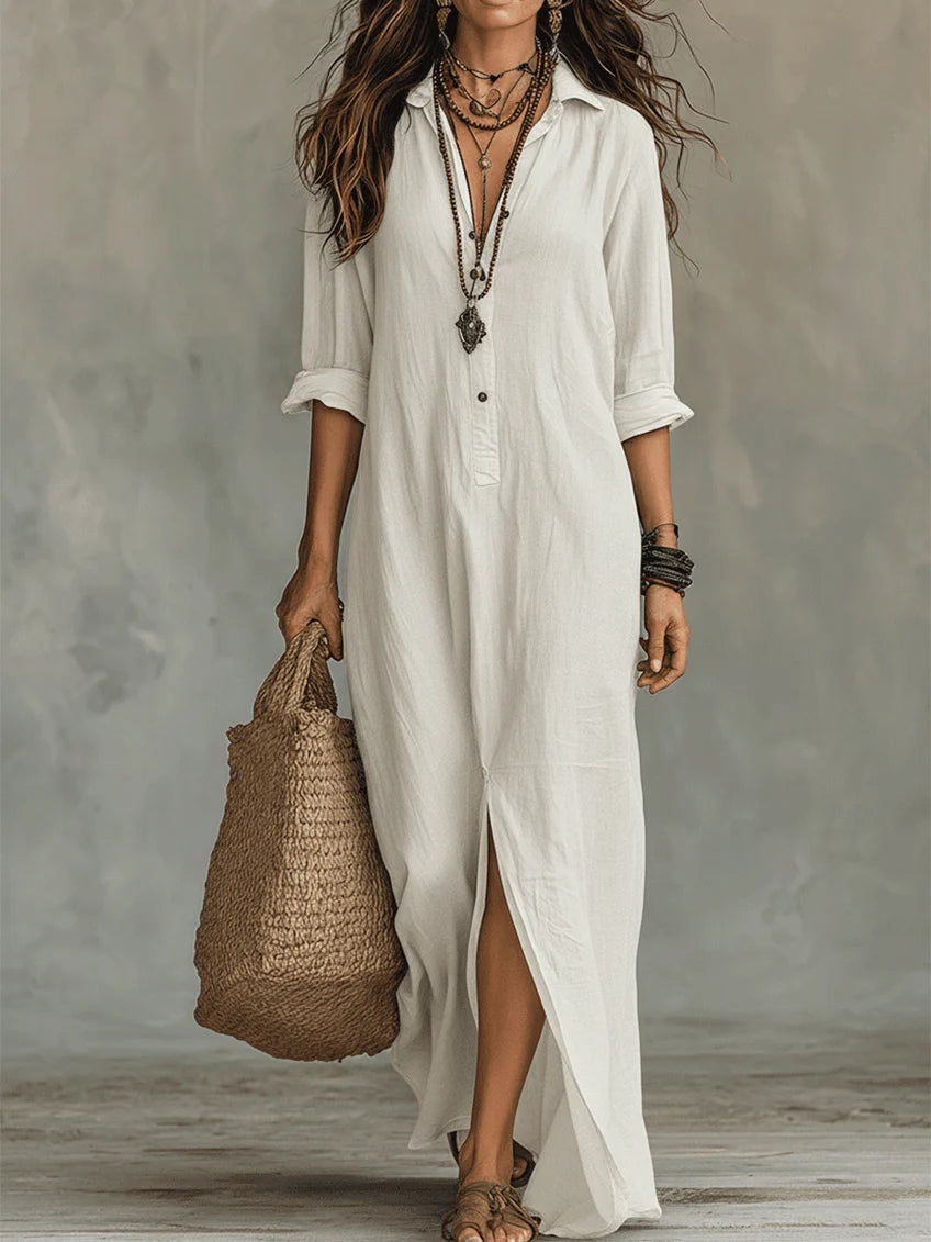 EMILIA | Abito Maxi Effortless dalla Silhouette Lusinghiera per l'Uso Quotidiano