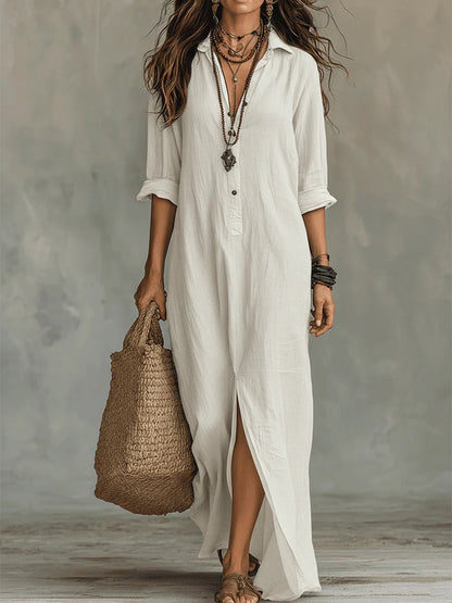 EMILIA | Abito Maxi Effortless dalla Silhouette Lusinghiera per l'Uso Quotidiano