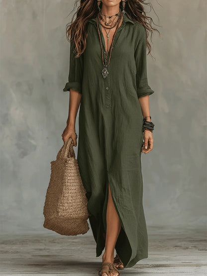 EMILIA | Abito Maxi Effortless dalla Silhouette Lusinghiera per l'Uso Quotidiano