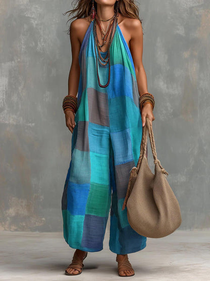 Rowena | Tuta Halter Patchwork