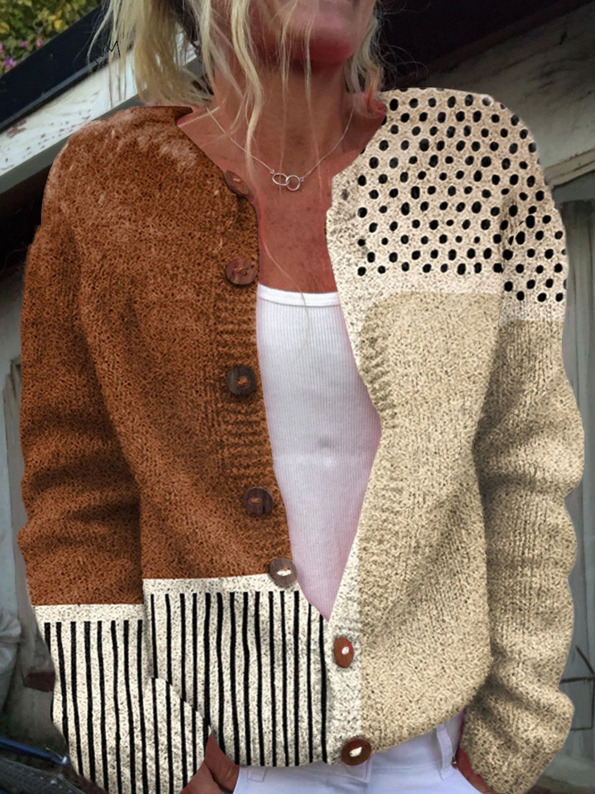Eloise | Cardigan a Maglia Patchwork Vintage