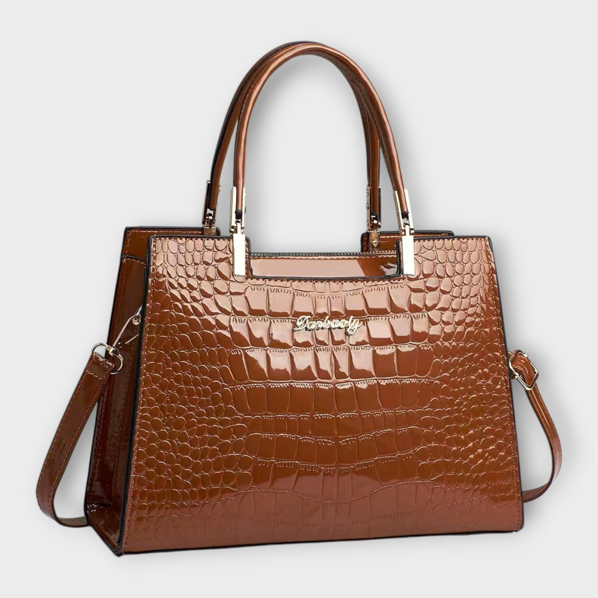 Erain | Borsa Lucida in Pelle Effetto Coccodrillo