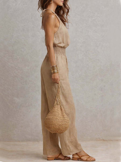 VALERIA | Tuta con Collo Halter e Gamba Larga