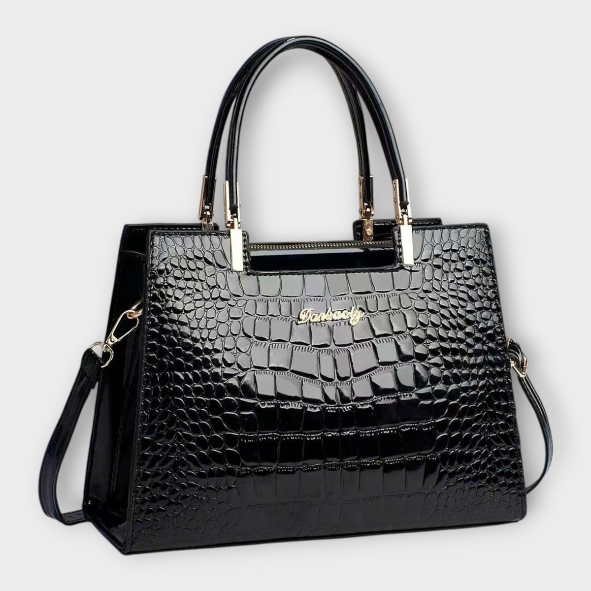 Erain | Borsa Lucida in Pelle Effetto Coccodrillo