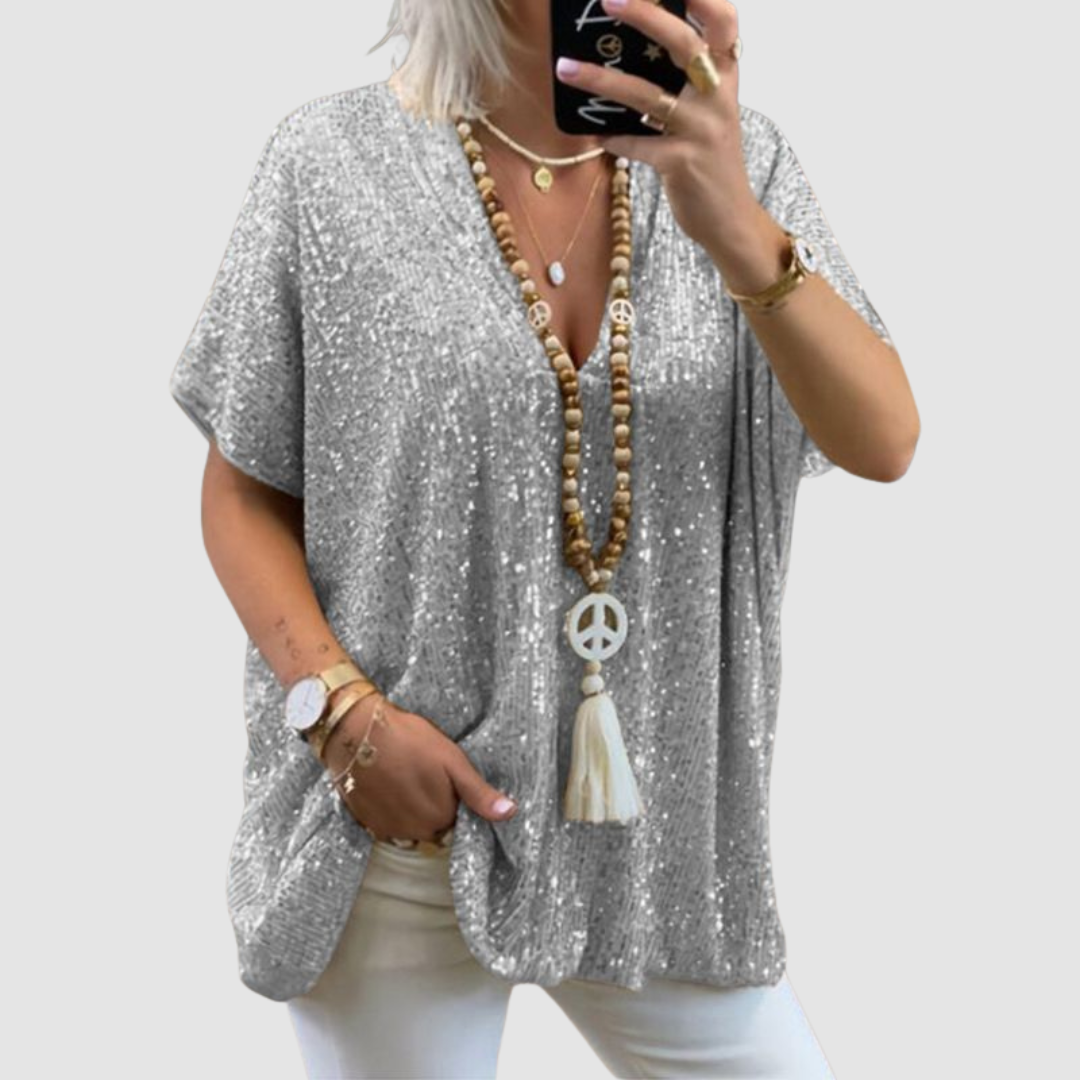 Fayne | Top con Paillettes Scollo a V