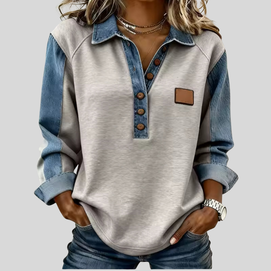 Voxanne | Pullover con Collo in Denim