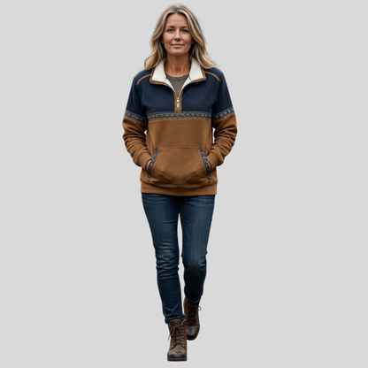 Alvette | Pullover con Collo Sherpa e Mezza Zip