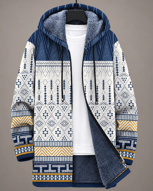 Elara | Giacca con Cappuccio Stampa Geometrica