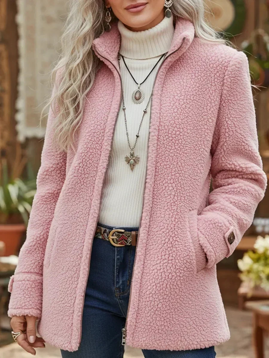Judith | Giacca Comoda con Collo Alto e Zip Intera