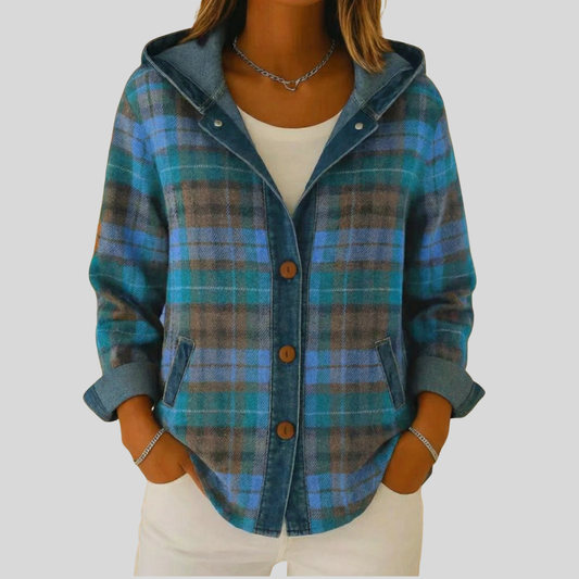 Bevlyn | Shacket a Quadri con Cappuccio