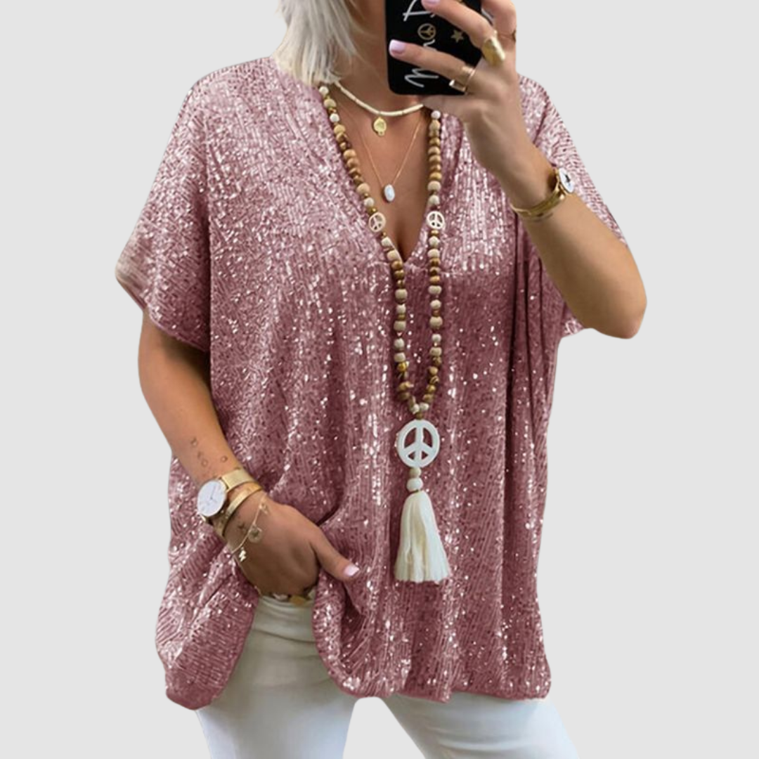 Fayne | Top con Paillettes Scollo a V