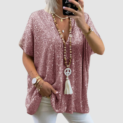 Fayne | Top con Paillettes Scollo a V