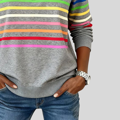 Prismette | Felpa a Righe Colorate con Mezza Zip