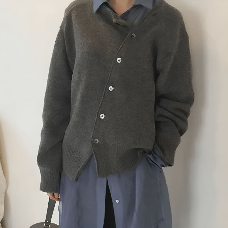 Luna | Cardigan Asimmetrico a Maglia