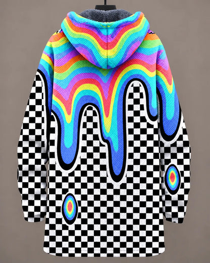 Vivienne | Giacca con Cappuccio Stampa Arcobaleno