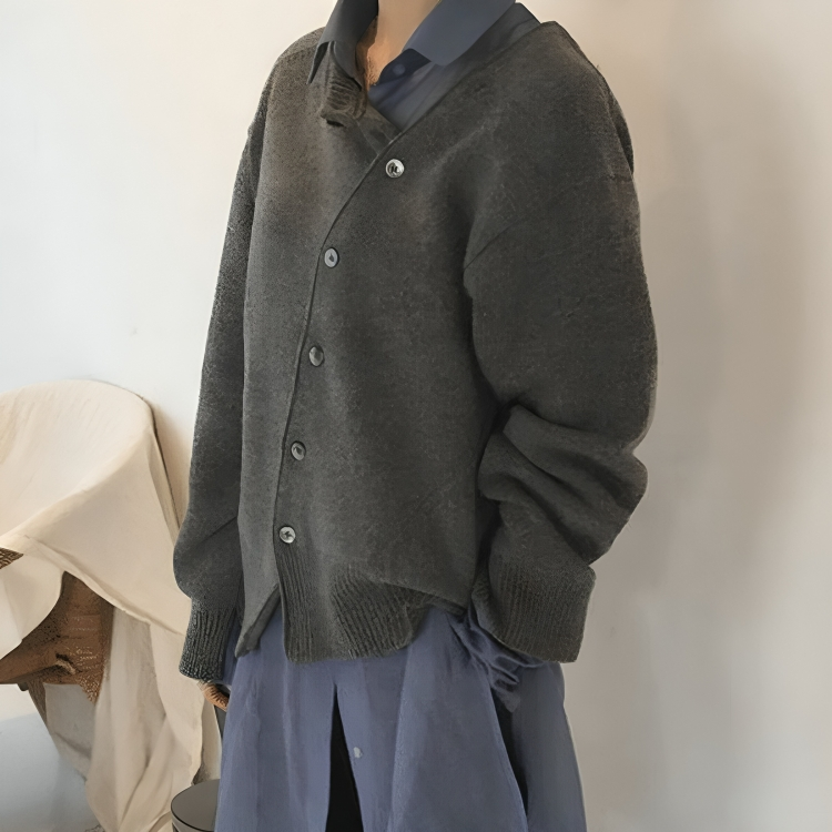 Luna | Cardigan Asimmetrico a Maglia