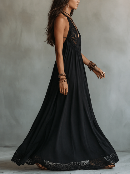 Vivienne | Abito Halter con Pannelli in Pizzo