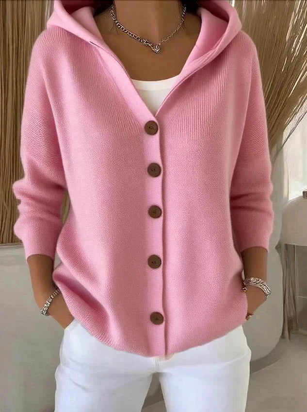 Darienne | Cardigan con Cappuccio e Bottoni