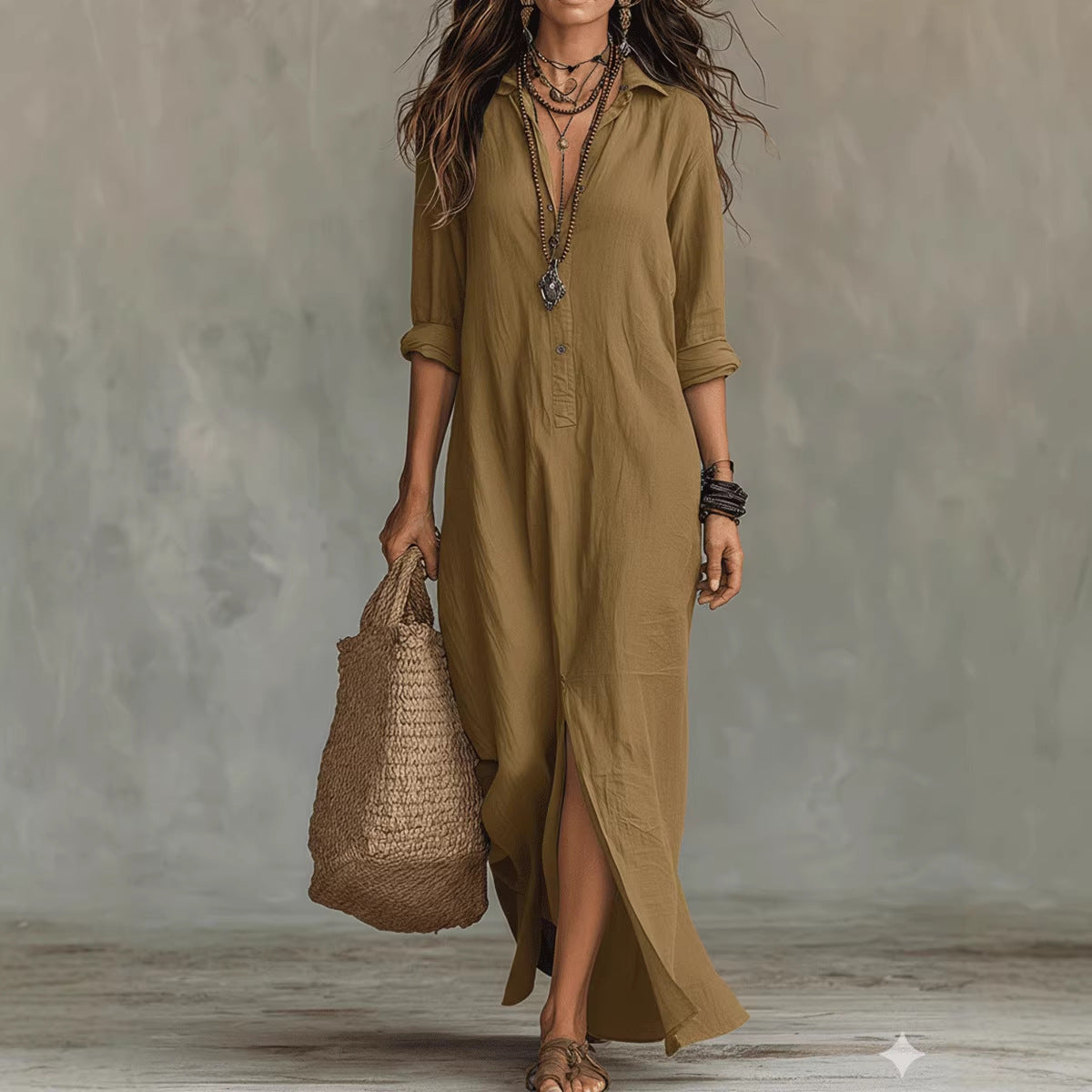 EMILIA | Abito Maxi Effortless dalla Silhouette Lusinghiera per l'Uso Quotidiano