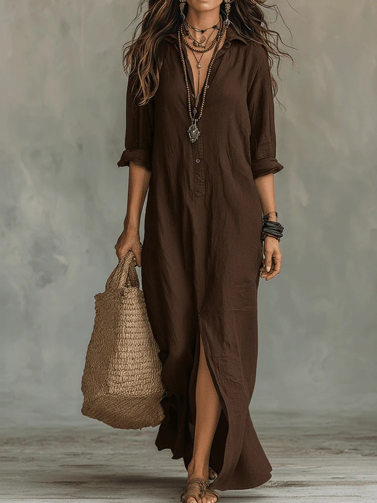EMILIA | Abito Maxi Effortless dalla Silhouette Lusinghiera per l'Uso Quotidiano