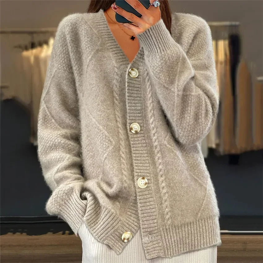 Lena | Cardigan con Bottoni e Maniche Lunghe