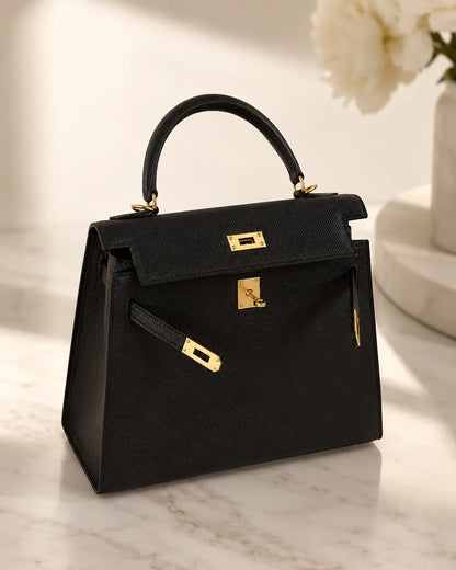 Celeste | Satchel Strutturata con Manico Superiore
