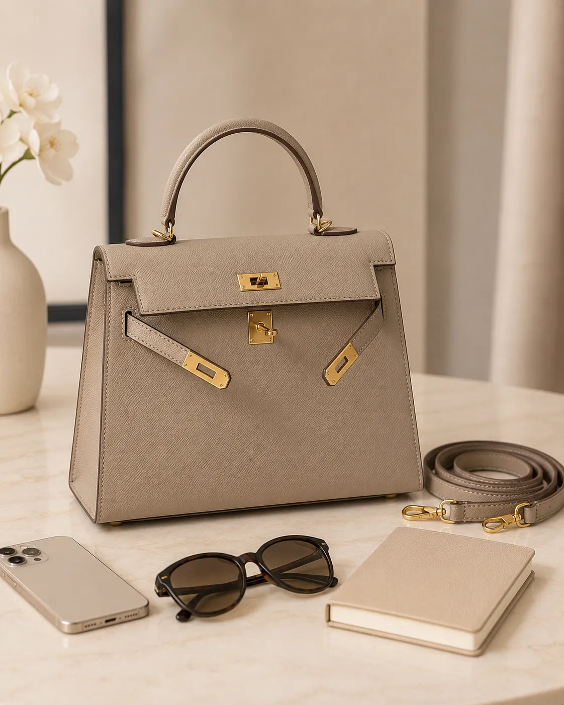Celeste | Satchel Strutturata con Manico Superiore