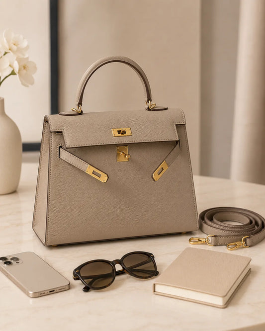 Celeste | Satchel Strutturata con Manico Superiore