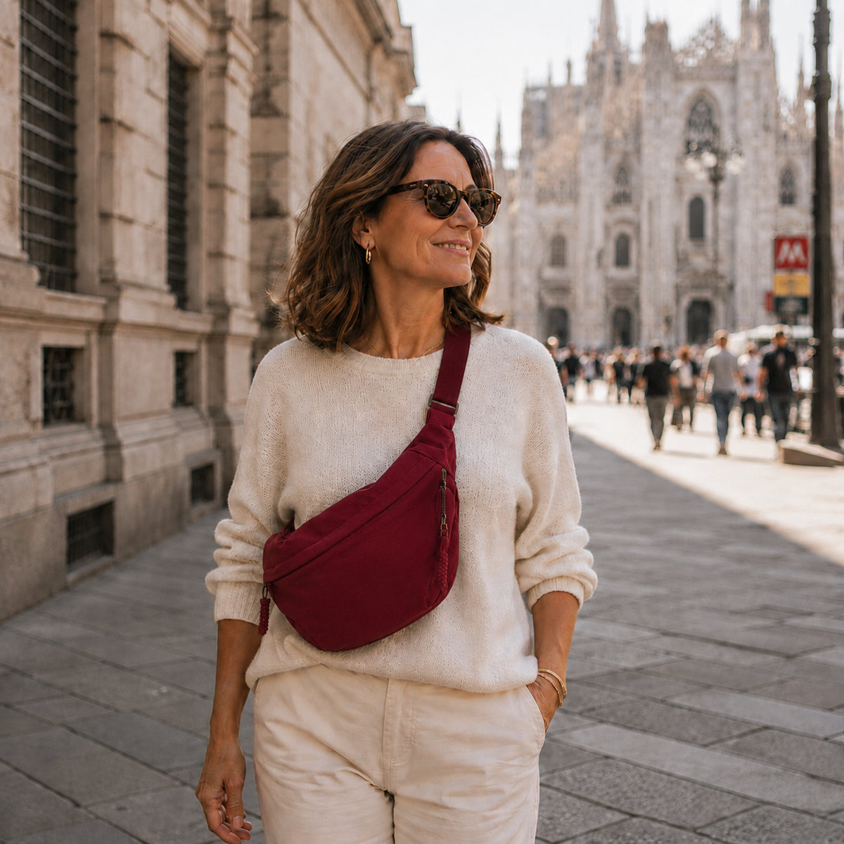 Borsa a Spalla Elegante in Nylon