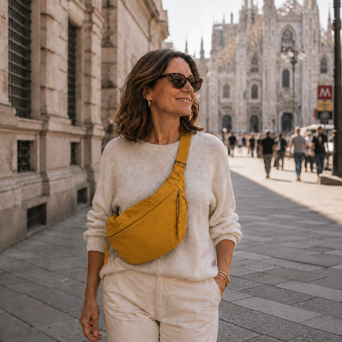 Borsa a Spalla Elegante in Nylon