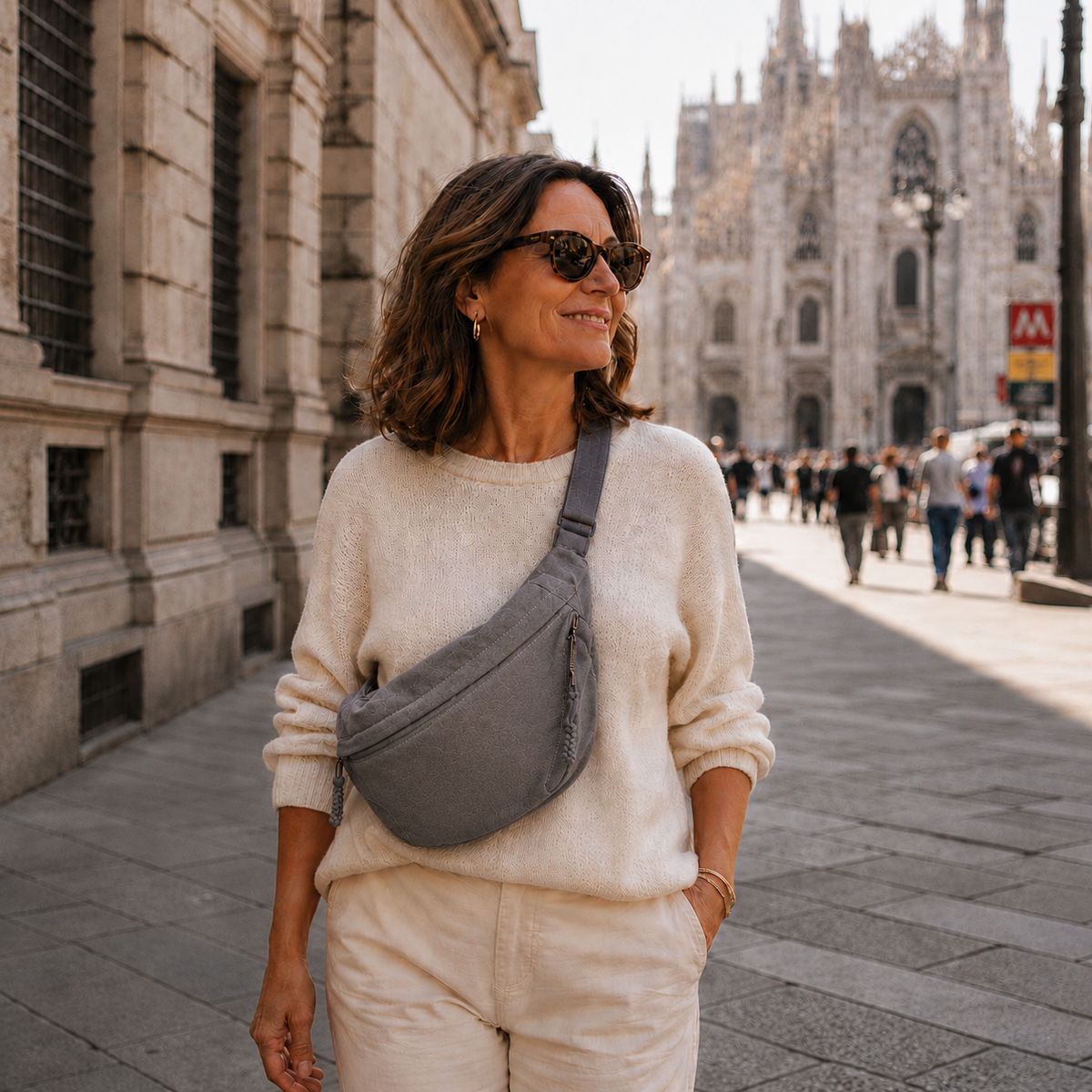 Borsa a Spalla Elegante in Nylon