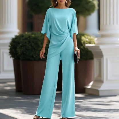 Gabriela | Completo con Blusa Drappeggiata e Pantaloni Ampi