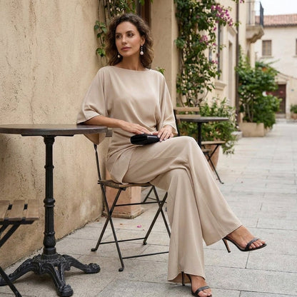 Gabriela | Completo con Blusa Drappeggiata e Pantaloni Ampi