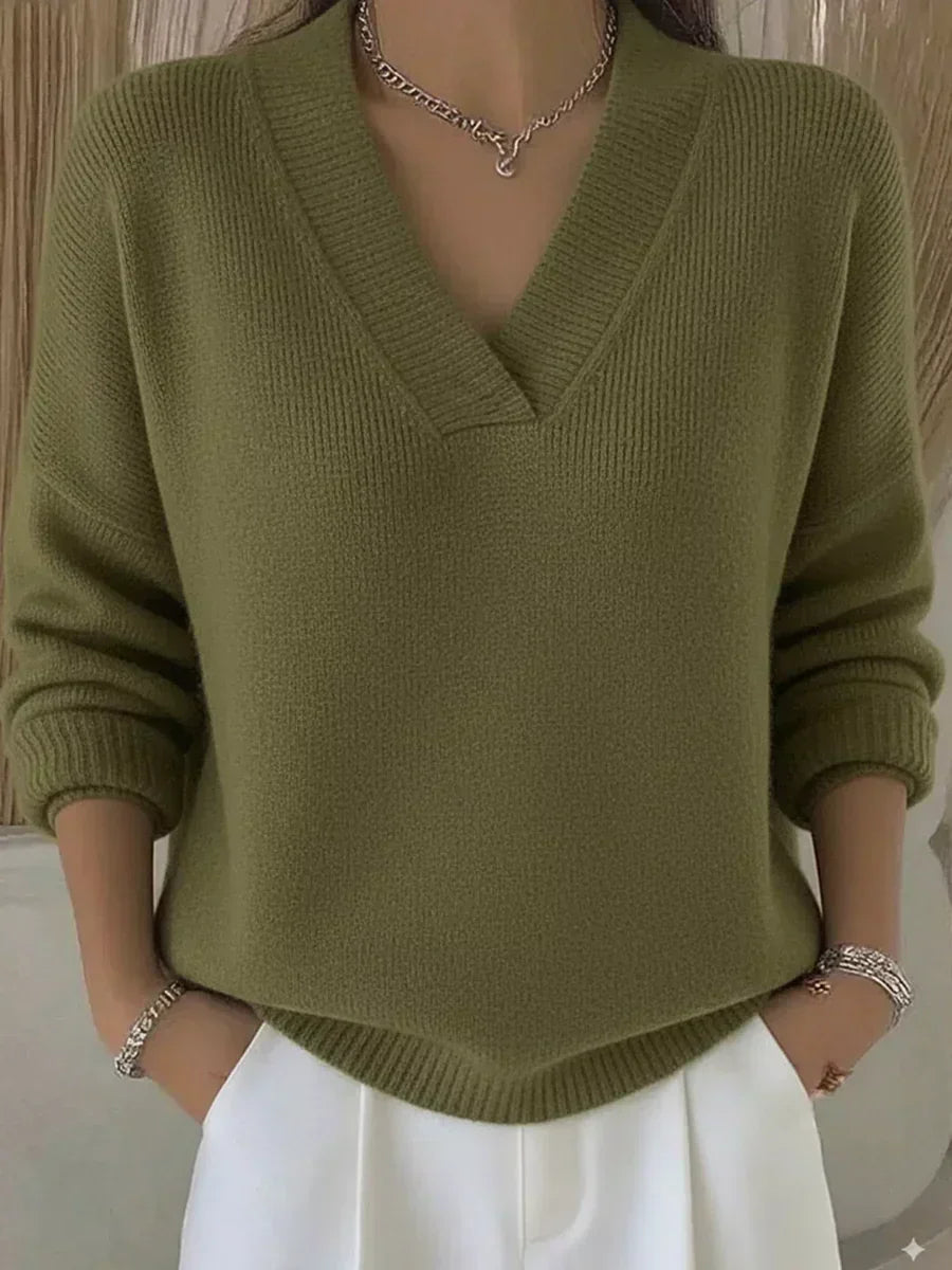 Vivelle | Maglione Rilassato a Scollo a V