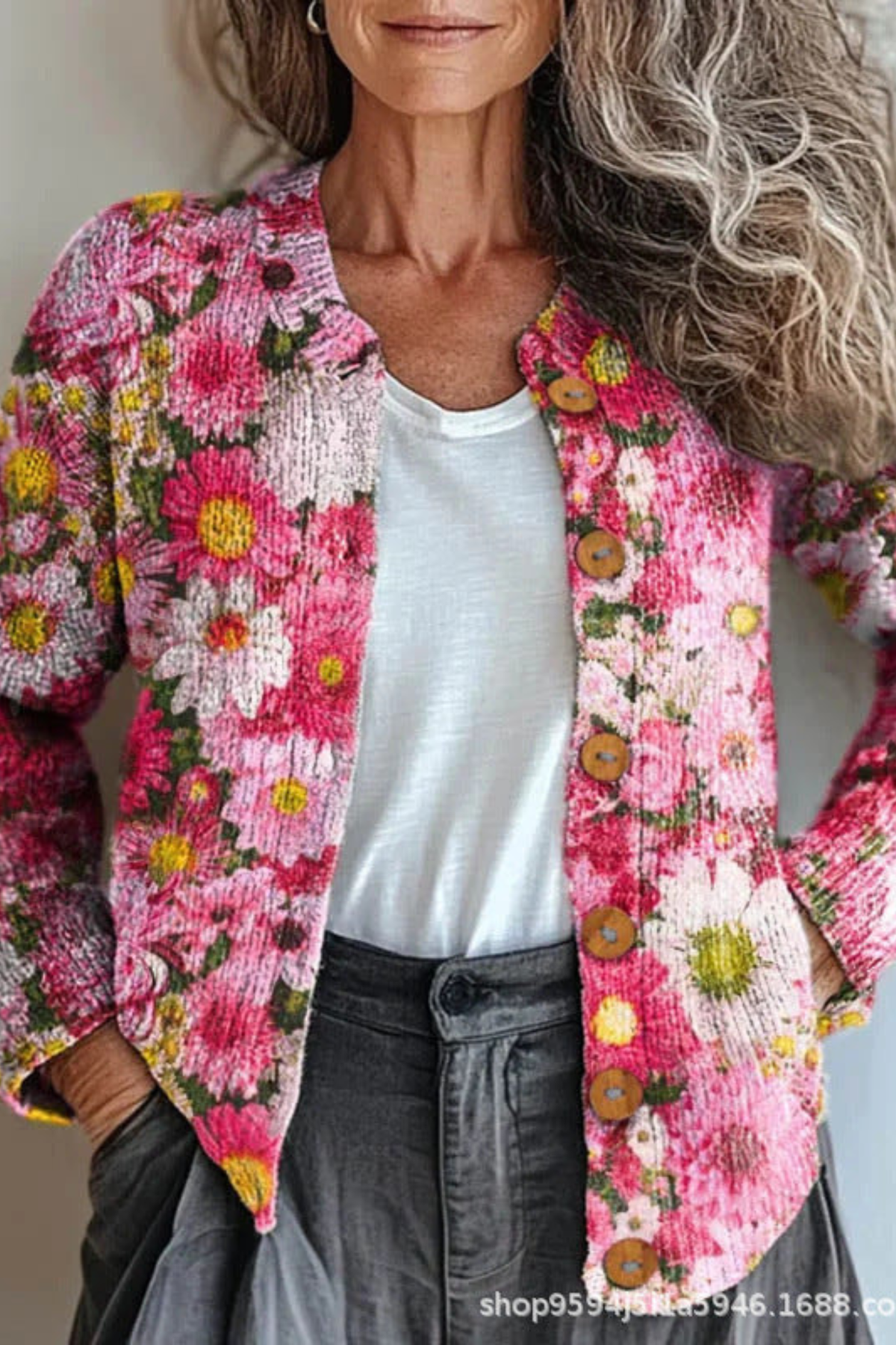 Petronella | Cardigan Patchwork Floreale