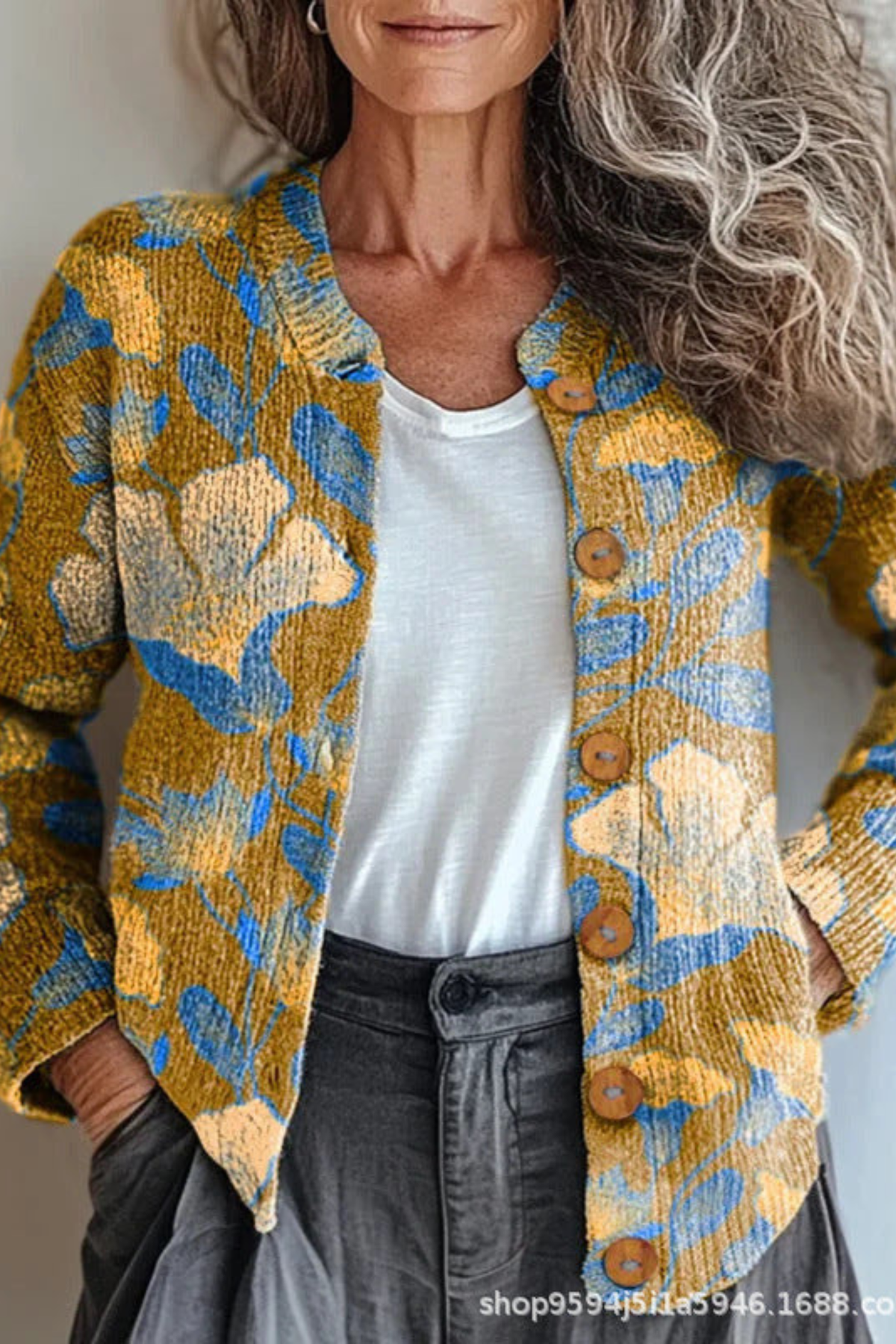 Petronella | Cardigan Patchwork Floreale